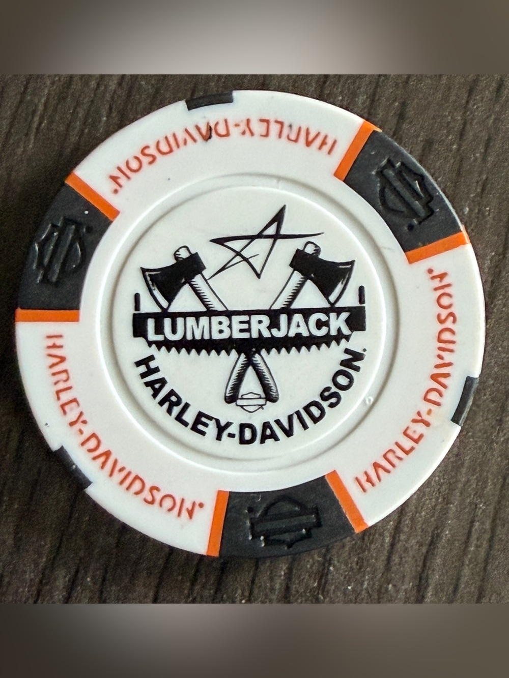Collectible Harley Davidson Poker Chip Lumberjack Harley Nacogdoches,Tx
